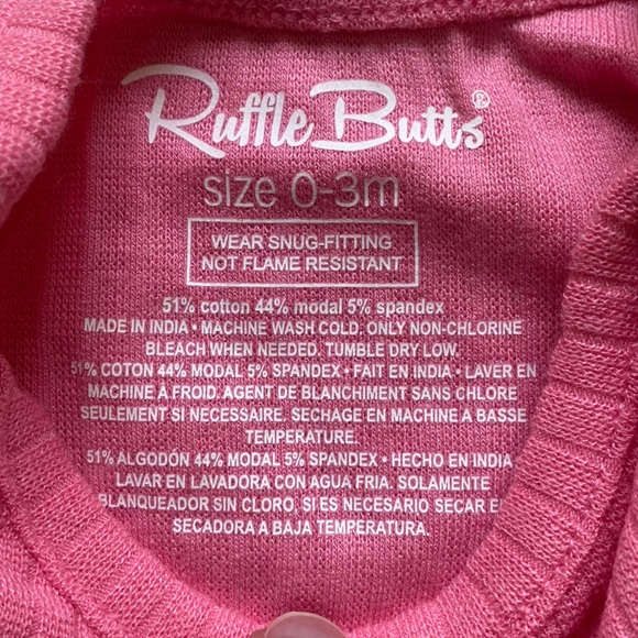 NWT RuffleButts Rose Pink Snuggly Ruffles Shorts Pajama Outfit Set, 0-3M - Picture 6 of 13